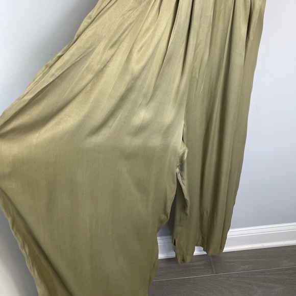 Free People x Brenda Knight Lace Pleated Decorated Wide Leg Overalls Jumpsuit M - Picture 10 of 16